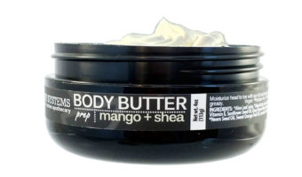 Thick vegan Body Butter is both paraben free and gluten free to impart deep moisture and a protective layer in harsh winter weather.